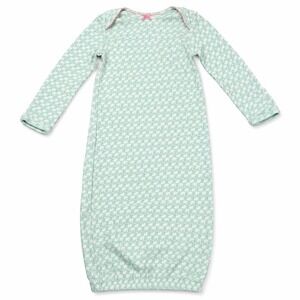 Carter's Aqua Blue/Mint Green Baby Girl Gown with Swan Print
